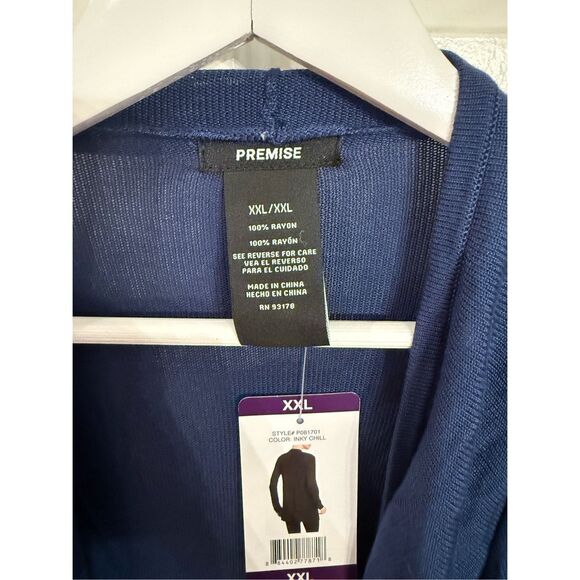 Premise Navy Open Front Waterfall Cardigan sz XXL NWT - Picture 2 of 7